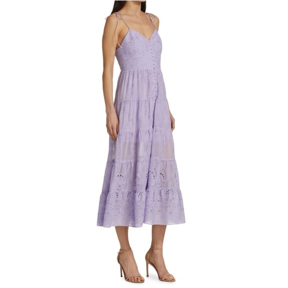 ‼️RARE‼️🎸ALICE + OLIVIA 🎸🔥NWT🔥Shanti Eyelet Lace Midi-Dress— Size 6 - Picture 4 of 16